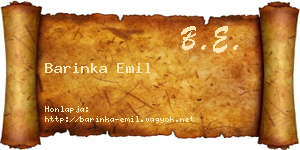 Barinka Emil névjegykártya