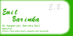 emil barinka business card